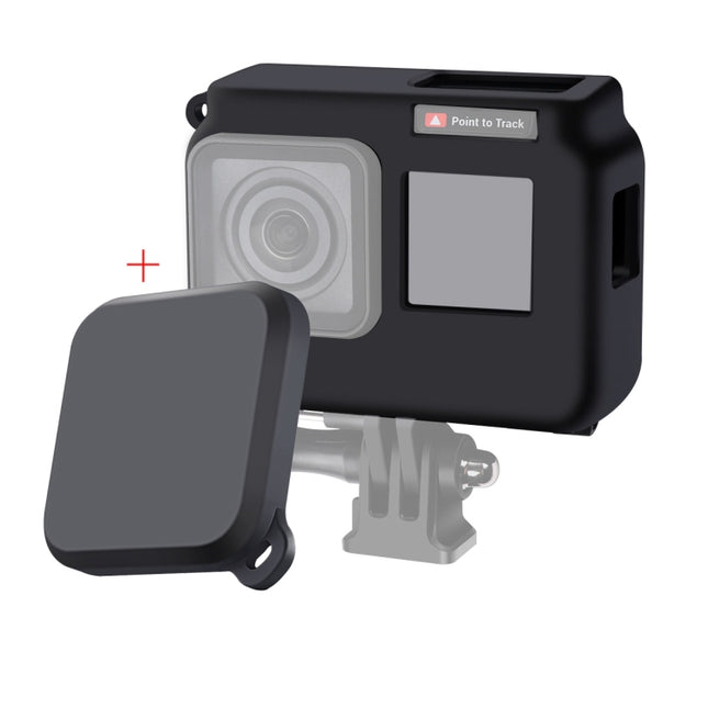 For Insta360 One R 4K with Frame Shockproof Silicone Protective Case with Lens Cap Cover, 4K Case + Lens Cap