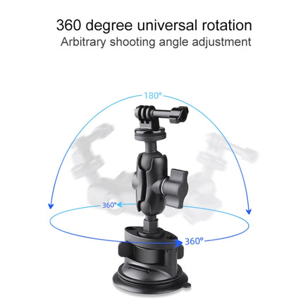 Triangle Suction Cup Mount Holder with Tripod Adapter & Steel Tether & Safety Buckle, Triangle Suction Cup