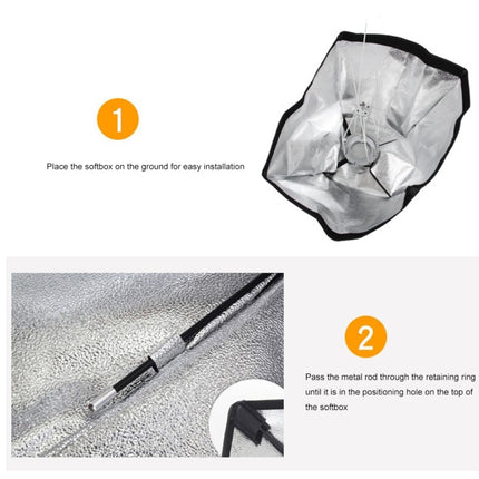 Godox 60 x 60cm Rectangle Softbox Photo Studio Bowens Mount Diffuser for Speedlite