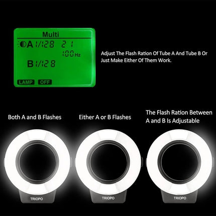 TRIOPO TR-15EX Macro Ring TTL Flash Light with 6 Different Size Adapter Rings For Nikon I-TTL