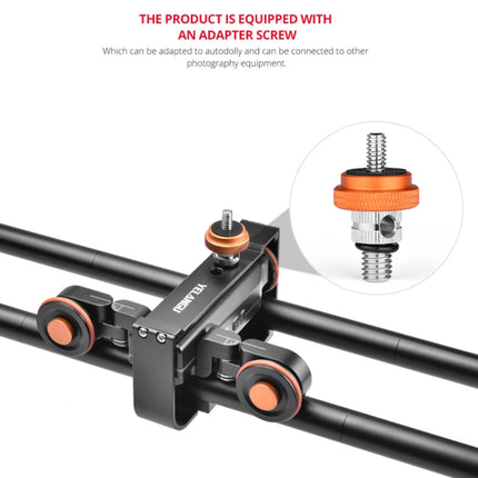 YELANGU L60E 60cm Slide Rail Track + L4 3-Wheel Video Dolly with Phone Clamp & Ballhead, L60E+L4X+PC03+T1