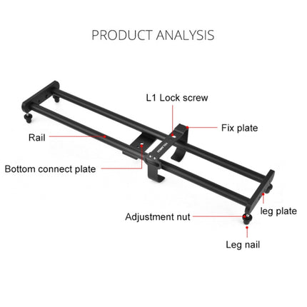 YELANGU L50E 60cm Splicing Camera Slider Dolly Rail + L5i Dolly Car