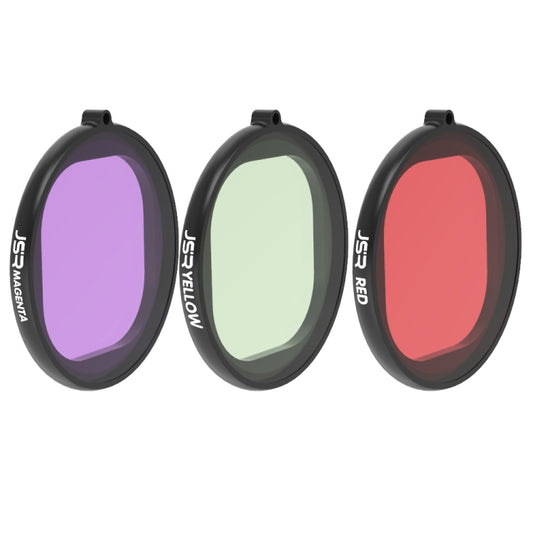 JSR Round Housing Diving 3 in 1 Red + Yellow + Purple Lens Filter for GoPro HERO8 Black, 3 in 1 Color Filter