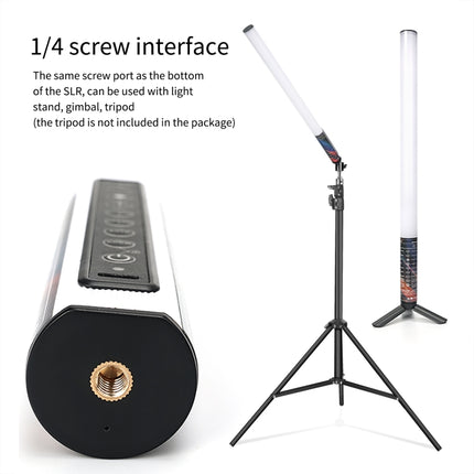LUXCeO Mood1 50cm RGB Colorful Atmosphere Rhythm LED Stick Handheld Video Photo Fill Light with Tripod, 50cm with Tripod