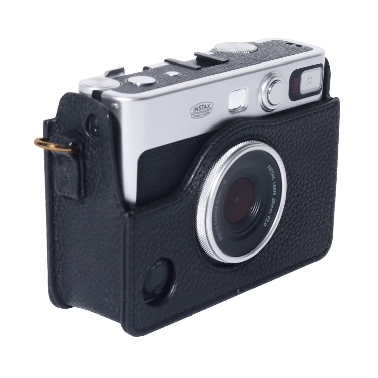 For FUJIFILM instax mini Evo Full Body Camera Genuine Leather Case Bag with Strap