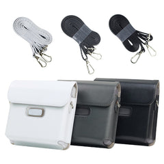 For FUJIFILM instax Link WIDE Full Body PU Leather Case Bag with Strap