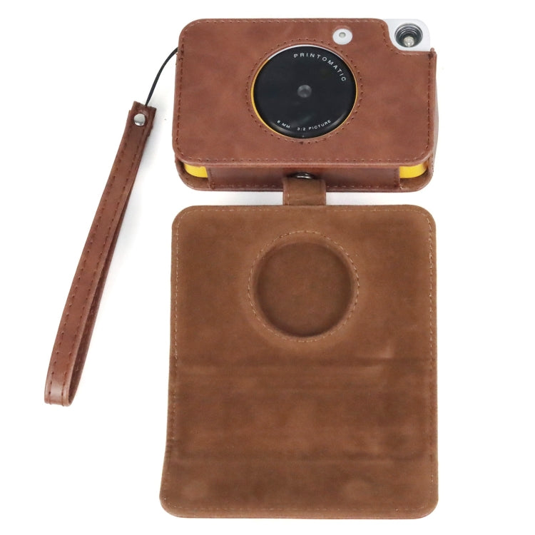 For Kodak PRINTOMATIC Full Body Camera PU Leather Case Bag with Strap