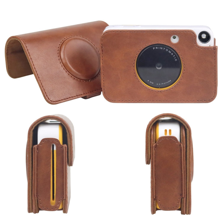 For Kodak PRINTOMATIC Full Body Camera PU Leather Case Bag with Strap