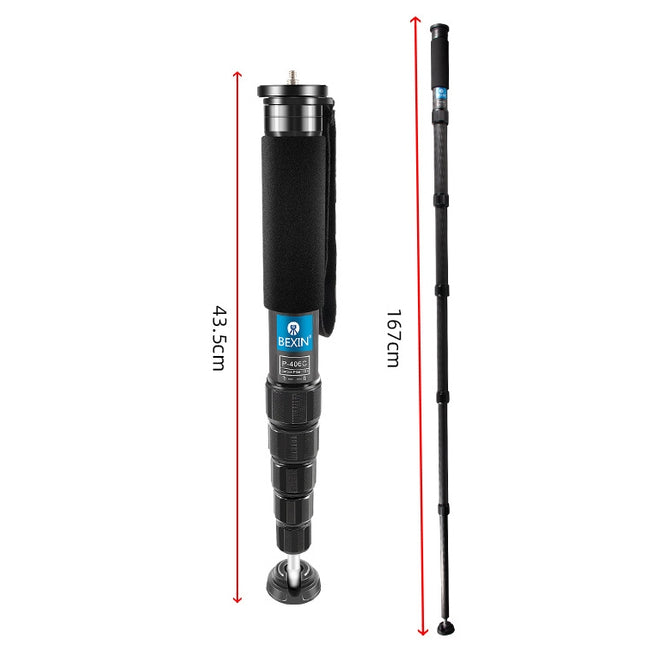 BEXIN P406C Camera Carbon Fiber Monopod Travel Live Selfie Bracket Holder, P406C