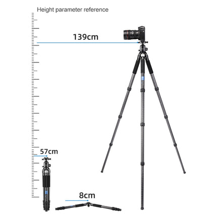 BEXIN RC334 Portable Collapsible Carbon Fiber Camera Tripod, RC334