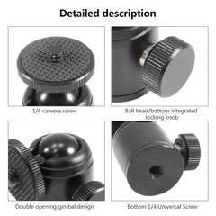 BEXIN K18A Mini 360 Degree Rotation Panoramic Metal Ball Head