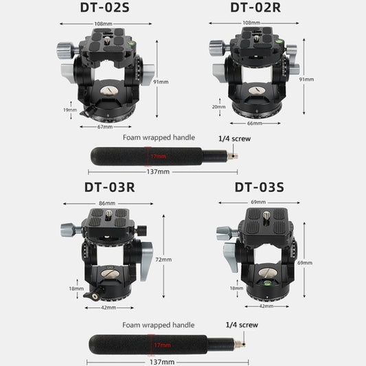 BEXIN DT-03R/S 720 Degree Panorama Heavy Duty Tripod Action Fluid Drag Head with Quick Release Plate, DT-03R/S