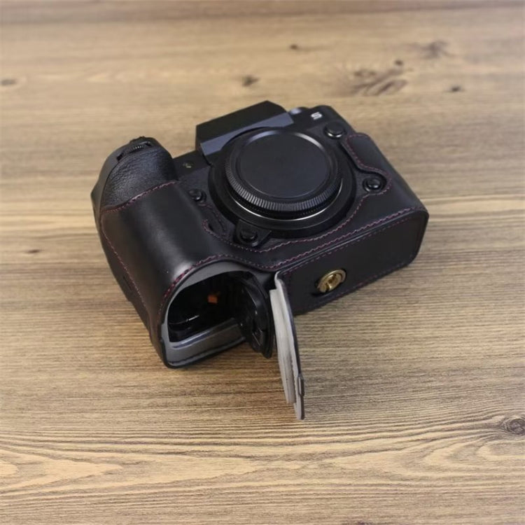 For Fujifilm XH2S 1/4 inch Thread PU Leather Camera Half Case Base