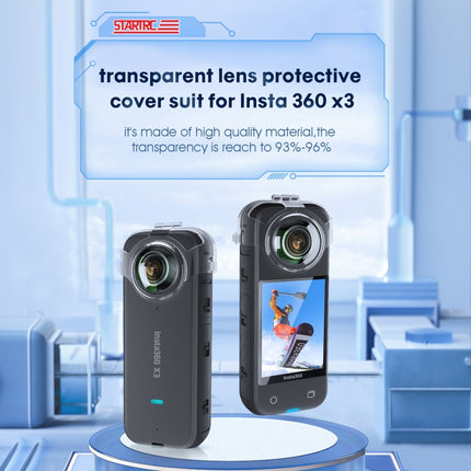 Für Insta360 X3 STARTRC Keine Demontage Transparente Objektivschutzabdeckung, Für Insta360 X3