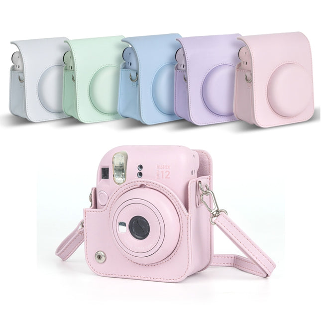 For FUJIFILM instax mini 12 Full Body Leather Case Camera Bag with Strap