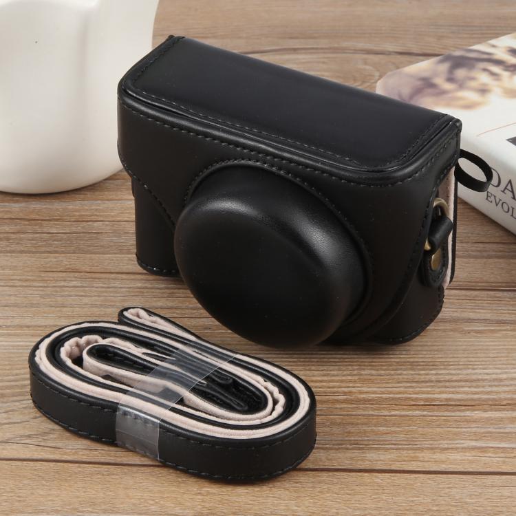 For Sony ZV-1F Vlog Camera Full Body Leather Camera Case Bag with Strap