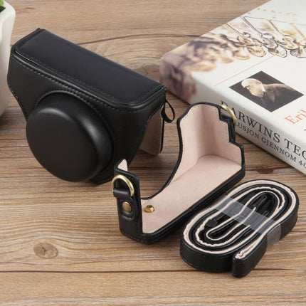 For Sony ZV-1F Vlog Camera Full Body Leather Camera Case Bag with Strap