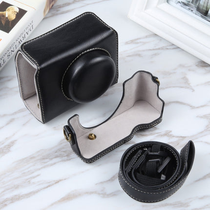 For Sony ZV-1F Vlog Camera Full Body Magnetic Leather Camera Case Bag with Strap