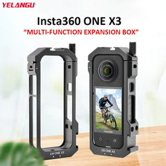 For Insta360 X3 YELANGU LW-ONE X3 Metal Cage Extended Frame Case, LW-ONE X3