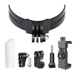 Foldable Bending Action Camera Phone Helmet Mount Kit with J-Hook Buckle & Rotation Phone Clamp & Adapter, Foldable Bending Mount