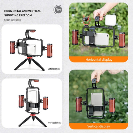 YELANGU LW101Vlogging Live Broadcast Smartphone Video Rig Handles Stabilizer Kits, LW101