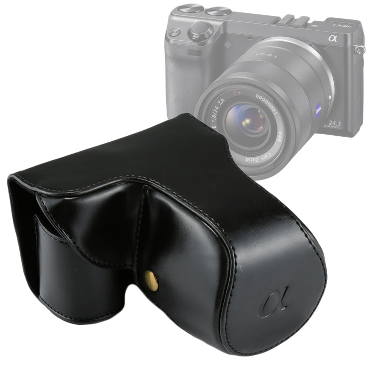 Full Body Camera PU Leather Case Bag with Strap for Sony NEX 7 / F3 (18-55mm Lens)
