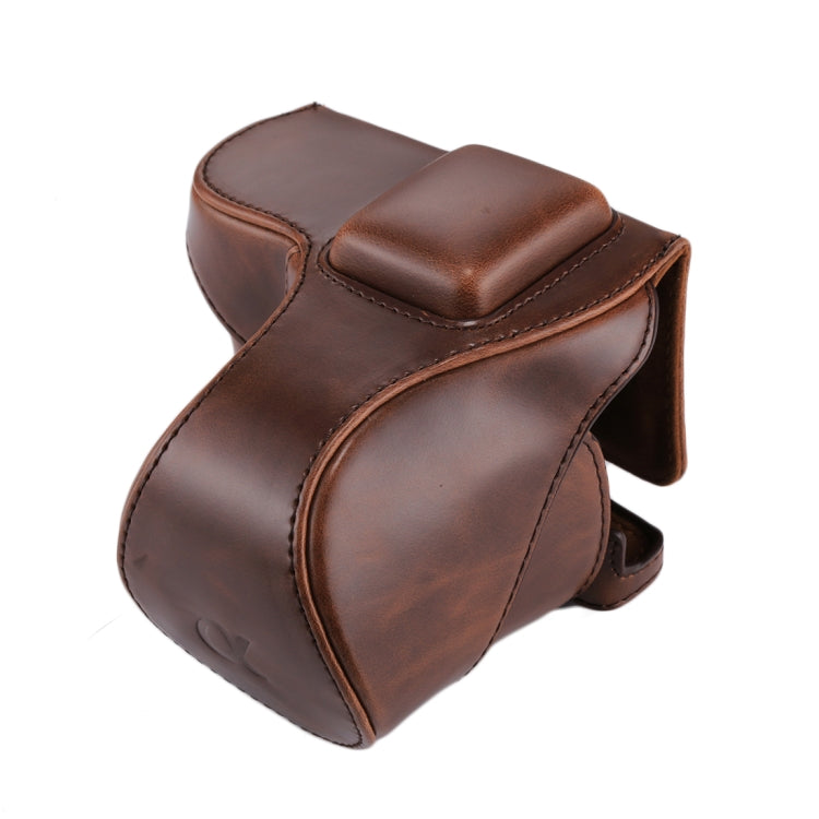 Full Body Camera PU Leather Case Bag with Strap for Sony NEX 5N / 5R / 5T (16-50mm / 18-55mm Lens)
