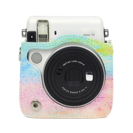 Rainbow Oil painting Pattern PU Leather Protective Camera Case Bag For FUJIFILM Instax Mini70 Camera