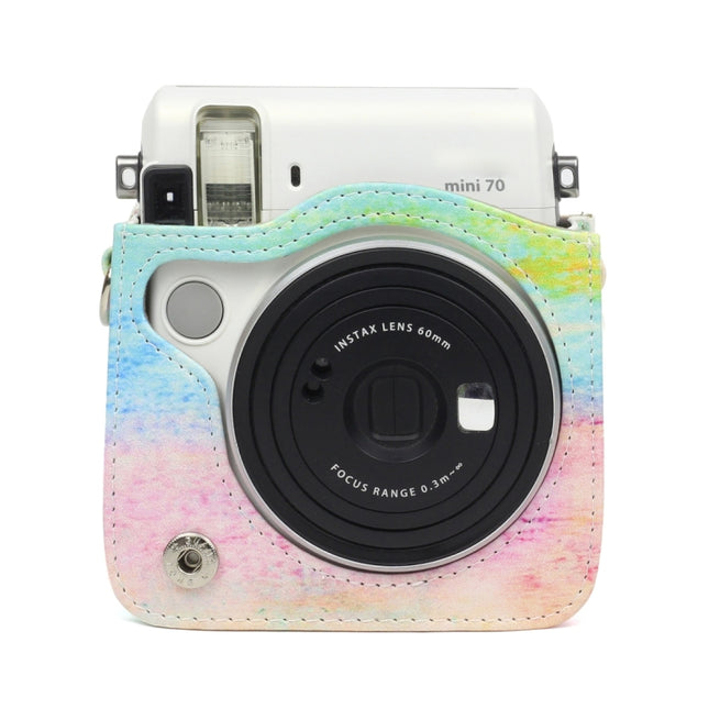 Rainbow Oil painting Pattern PU Leather Protective Camera Case Bag For FUJIFILM Instax Mini70 Camera