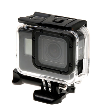 For GoPro HERO6 /5 Skeleton Housing Protective Case + Hollow Back Cover with Buckle Basic Mount & Screw, No Need to Disassemble Lens, Hollow Back Cover