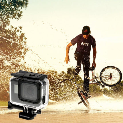 For GoPro HERO6 /5 Skeleton Housing Protective Case + Hollow Back Cover with Buckle Basic Mount & Screw, No Need to Disassemble Lens, Hollow Back Cover