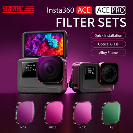 For Insta360 Ace / Ace Pro STARTRC 4 in 1 ND8 ND16 ND32 Camera Lens Filter