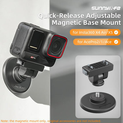Sunnylife Quick-Release Magnetic Base Mount 1/4 180 Tilt Adjustable Tabletop Base Bracket For Insta360 X4 Air / X5 / Ace / Ace Pro 2 / 1, DZ-142 For Insta360 X4 Air / X5