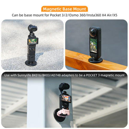 Sunnylife Quick-Release Magnetic Base Mount 1/4 180 Tilt Adjustable Tabletop Base Bracket For Insta360 X4 Air / X5 / Ace / Ace Pro 2 / 1, DZ-142 For Insta360 X4 Air / X5