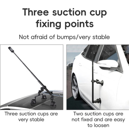 Dual-leg Suction Cup and 2 x Single-leg Car Suction Cup Mount with Selfie Stick Set, Car Suction Cup Mount with Selfie Stick