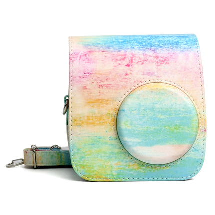 Rainbow Oil painting Pattern PU Leather Protective Camera Case Bag For FUJIFILM Instax Mini 7S / 7C Camera