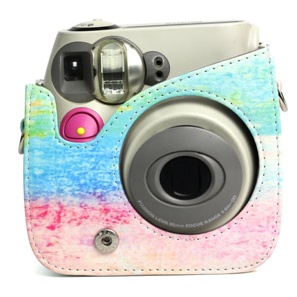 Rainbow Oil painting Pattern PU Leather Protective Camera Case Bag For FUJIFILM Instax Mini 7S / 7C Camera