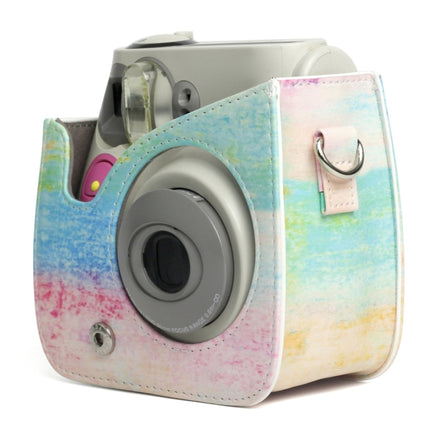 Rainbow Oil painting Pattern PU Leather Protective Camera Case Bag For FUJIFILM Instax Mini 7S / 7C Camera