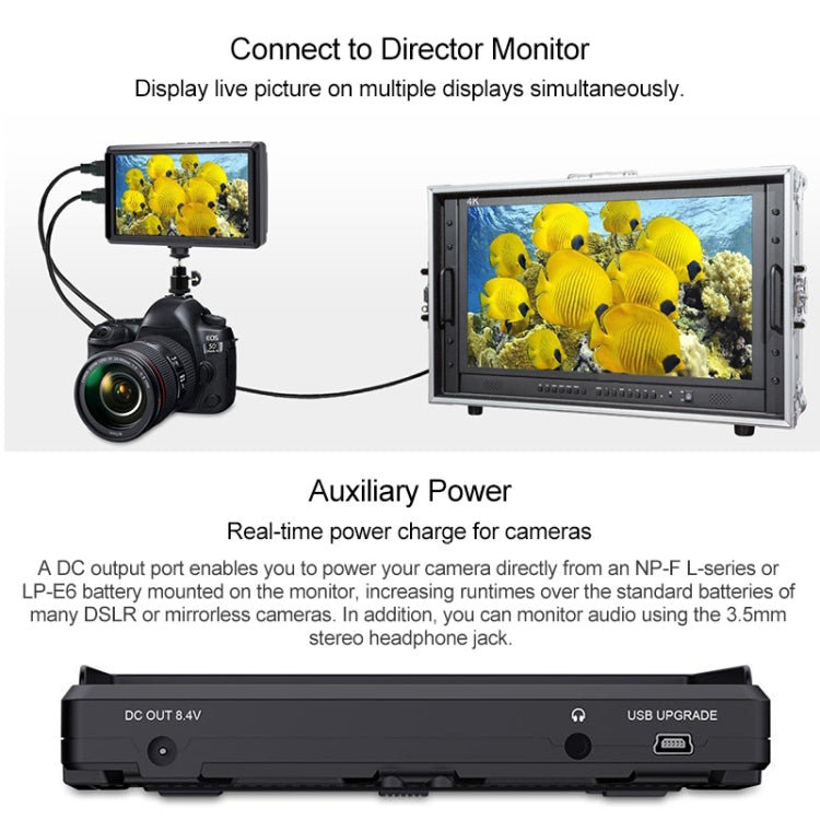 FEELWORLD S55 V2 1920x1152 HDMI 5.5 inch Camera Field Monitor, S55