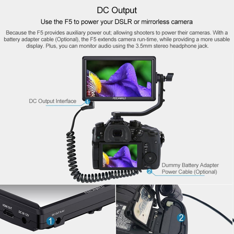 FEELWORLD S55 V2 1920x1152 HDMI 5.5 inch Camera Field Monitor, S55