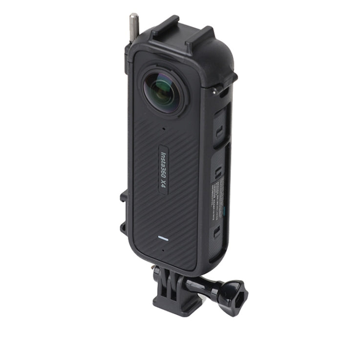 Für Insta360 X4 Kaltschuh ABS-Kunststoff-Schutzrahmen mit Adapterhalterung und Schraube, ABS-Rahmen