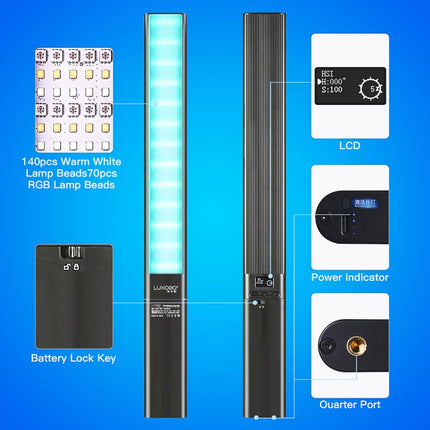LUXCeO P6 RGB Colorful Photo LED Stick Video Light Handheld APP Control Full Color LED Fill Light, P6