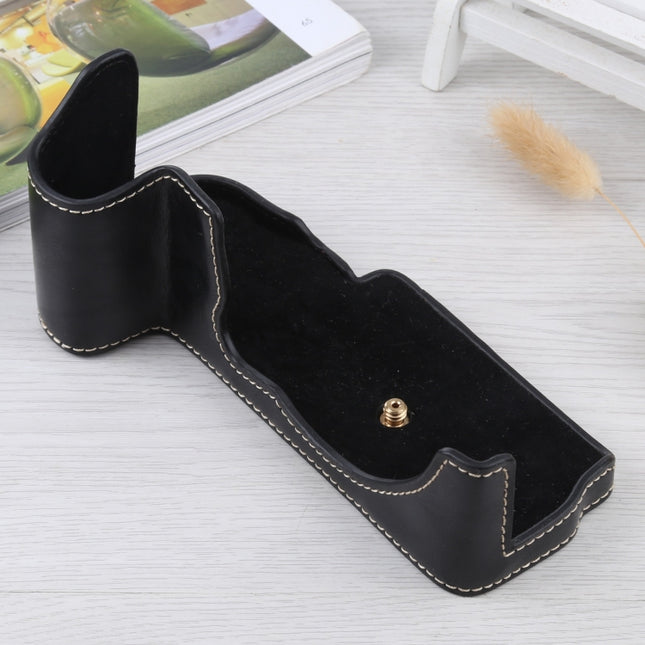 1/4 inch Thread PU Leather Camera Half Case Base for FUJIFILM GFX 50S