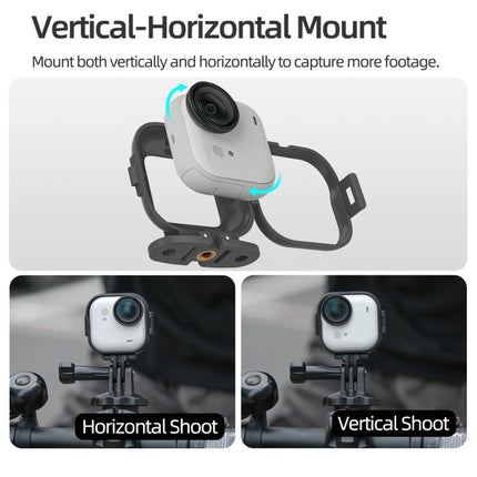 For Insta360 GO Ultra Sunnylife Foldable Vertical-Horizontal Adapter Mount Protective Frame Mounting Brackets Housing Cover, For Insta360 GO Ultra