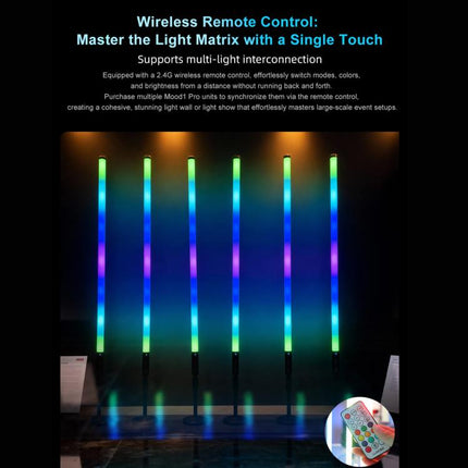 LUXCeO Mood1 Pro 90cm RGB Colorful Atmosphere Rhythm LED Stick Handheld Video Photo Fill Light, No Tripod, 90cm