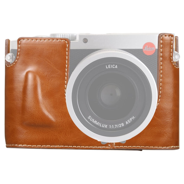 1/4 inch Thread PU Leather Camera Half Case Base for Leica Q (Typ 116), For Leica Q