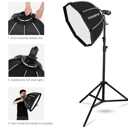 TRIOPO KS55 55cm Speedlite Flash Octagon Parabolic Softbox Diffuser with Bracket Mount Handle