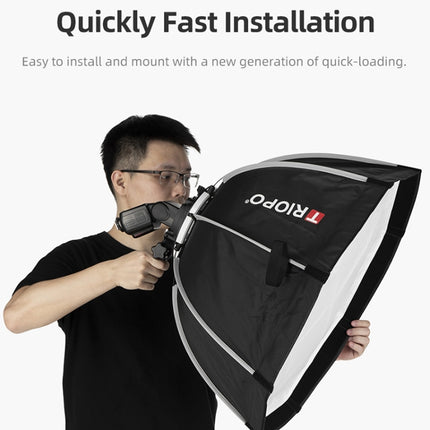 TRIOPO KS55 55cm Speedlite Flash Octagon Parabolic Softbox Diffuser with Bracket Mount Handle