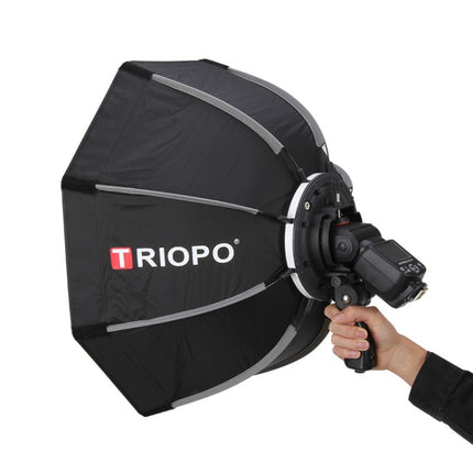 TRIOPO KS90 90cm Dome Speedlite Flash Octagon Parabolic Softbox Diffuser with Bracket Mount Handle for Speedlite, KS90