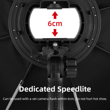 TRIOPO KS90 90cm Dome Speedlite Flash Octagon Parabolic Softbox Diffuser with Bracket Mount Handle for Speedlite, KS90